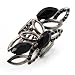 Black Elongate Crystal Vintage Cocktail Ring