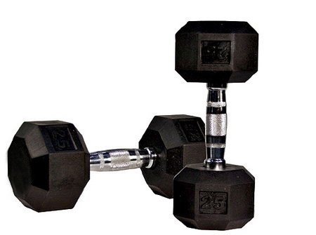 Rubber Coated Hex Dumbbell Set
