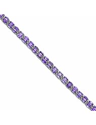 Genuine .925 Sterling Silver Amethyst Bracelet . 100% Satisfaction Guaranteed.