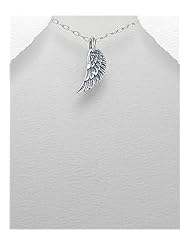 Angel Wings Pendant Necklace In 92.5 Sterling Silver