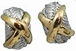 Designer Inspired 2 Tone Crossover Huggie Clip On Earrings for Non Pierced Ears