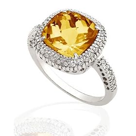 Buy GORGEOUS 14K CUSHION CITRINE DIAMOND RING 5.90 CTS