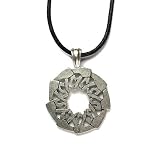 Celtic Earth Harmony Pewter Pendant on Corded Necklace