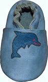 Tibet PLATEAU soft sole infant full grain baby shoes SUEDE dolphin blue