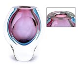 100% Handcraft Murano Glass Art Purple Oval E81R