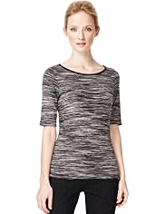 Autograph Slash Neck Space Dye Top