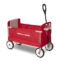Radio Flyer 3-in-1 EZ Fold Wagon Ride On, Red
