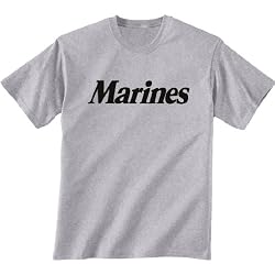 Marines Short Sleeve T-Shirt - Military Style Physical Training T-Shirt in gray