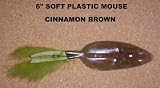 6 Soft Plastic Mouse - (8 Pack) Cinnamon with various tail colors