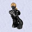 blindfolded female form statue home yard bust sculpture