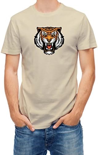 T-shirt angry tiger face Cream XL