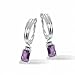 Sterling Silver, Amethyst and Diamond Earrings title=