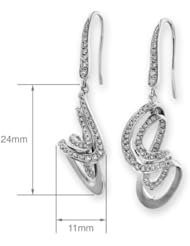 (X1000Diamond) 18K/750 White Gold Double Infinity with Diamond Dangling Earring (0.48cttw, G-H Color, VS2-SI1 Clarity)