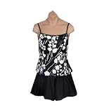 It Figures! Hip Hider Collection Leafy Print 2-Piece Skortini (Tank and Shorts) Swimsuit RETAIL VALUE $119
