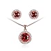 Fashion Plaza Basket Set Red Cubic Zircon Cz Necklace and Earring Set S92