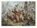 Capture of the Pirate, Blackbeard, 1718 Fine Art Giclee Poster Print by Jean Leon Gerome Ferris, 16x12