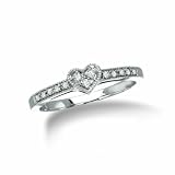 Heart shaped promise ring with 1/10 ct diamonds