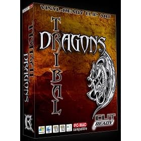 Tribal Dragon EPS Vector Sign Clip Art