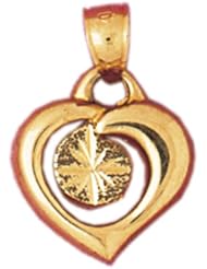 Dazzlers Solid 14k Gold Heart Charm Pendant Available in three colors from jewelsberry (weights: 2.3 grams only)