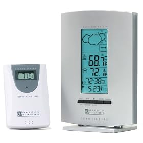 Oregon Scientific BAR888NA Cable Free Weather Forecaster with ExactSet Clock and Indoor... by Oregon Scientific
