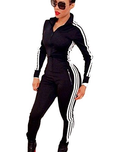 Women Long Sleeve Zipper Sexy Clubwear Bodycon Long Jumpsuit Rompers