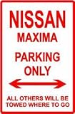 NISSAN MAXIMA PARKING ONLY sport street sign