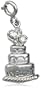 Sterling Silver Diamond Wedding Cake Charm (1/10 cttw)
