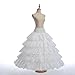 Topwedding 4 Hoops Ruffled Nylon Floor Length Half Slip Bridal Petticoat