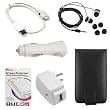 GTMax Premium Black Leather Flip Carrying Case + USB Car Charger + USB Home Travel Charger + USB Data Cable + LCD Screen Protector + Black Stereo Candy Soft Gel Headset 3.5mm for Apple iPod touch 8GB 32GB 64G 3rd Generation NEWEST MODEL