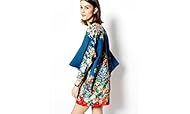 Floral Print Knee Length Short Elbow Length Sleeves Linen/Polyester  Dress