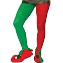Red and Green Elf Tights Adult
