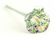 Multi-colored Hand Blown Glass Butterfly/Hummingbird Feeder with Wrought Iron Garden Stake