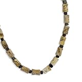 Black Agate & Picture Jasper Necklace