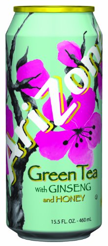 AriZona Green Tea with Ginseng and Honey, 15.5-Ounce Cans (Pack of 24)