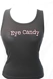 Black Embroidered Beater Style Tank Top Eye Candy