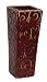 Oxblood red square vase with swirls - porcelain