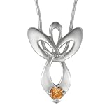 Sterling Silver November Birthstone Guardian Angel Pendant