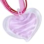 Murano Glass Pink Stripes Heart Pendant