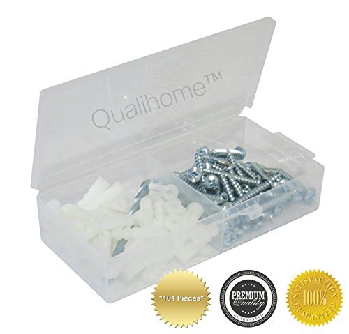 Ribbed Plastic Anchor Kit with Screws and Masonry Drill Bit (#14-16 x 1-1/4