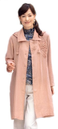 (アップイチイチナナ) UP117 フラワーモチーフ付撥水デザインコート