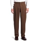 Haggar Men's Mynx Gabardine Hidden Expandable Waist Pleated Dress Pant