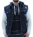 Marc Moto By Andrew Marc Men's Denim Jean Vest Jacket Distressed Indigo