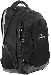 15.4 inch K-Cliffs Organizer Laptop Computer Backpack Schoolbag w/Headphone port /Air Mesh Padded Panel