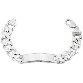 Very Large Sterling Silver Cuban Link ID Bracelet, 9/16" (14.0mm) wide, NICKEL FREE
