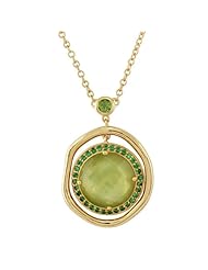 9ct Yellow Gold 9.30ct Oro Verde, Peridot & Tsavorite 18" Necklace