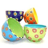 Dancing Dots set/4 - 3.5 Deep Bowls by All U Can Handle