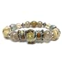 Crystal Accent Natural Stone and Mixed Beads Stretch Bracelet Fashion Jewelry