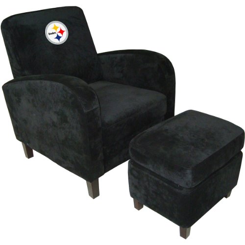 Baseline Pittsburgh Steelers Den Chair With Ottoman