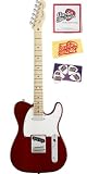 Fender American Standard Telecaster Bundle with Strings, Pick Card, and Polishing Cloth - Maple Fretboard, Candy Cola Red