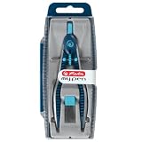 Herlitz 11122330 Schnellverstellzirkel my.pen hellblau/dunkelblau mit Zusatzminen und Anspitzm&ouml;glichkeit - Herlitz